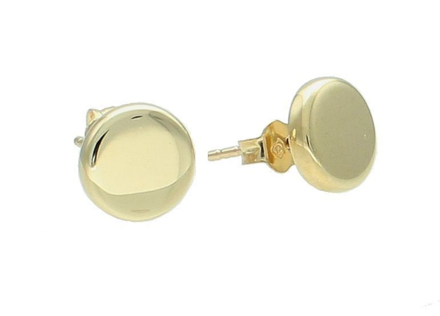 Kolczyki złote płaskie okrągłe 375 na sztyft KL 6531A 375.  Złote kolczyki damskie. Kolczyki złote na sztyft. Klasyczne złote kolczyki. Kolczyki złote gładkie. Kolczyki złote damskie na prezent..jpg